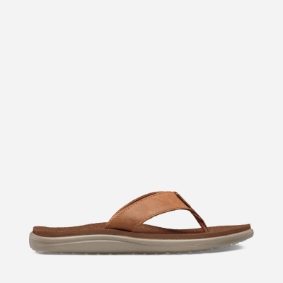 Teva Women's Voya Leather Flip Flops Sale NZ (VXANB-9853)